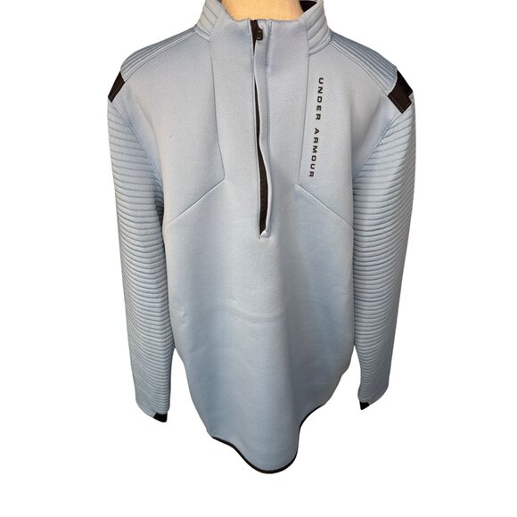 Under Armour Other - Under Armour Mens Blue Quarter-Zip Pullover With Padded Sleeves Xl